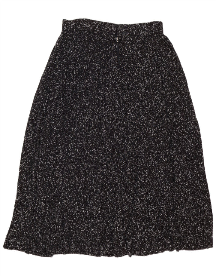 Lemon Damen Midirock IT 44 Medium W30 Schwarz gefleckte Viskose