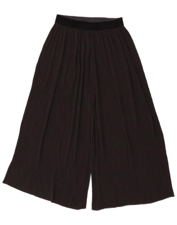 Zara Damen Capri-Hose mit weitem Bein, Größe S, W26, L21, Schwarz