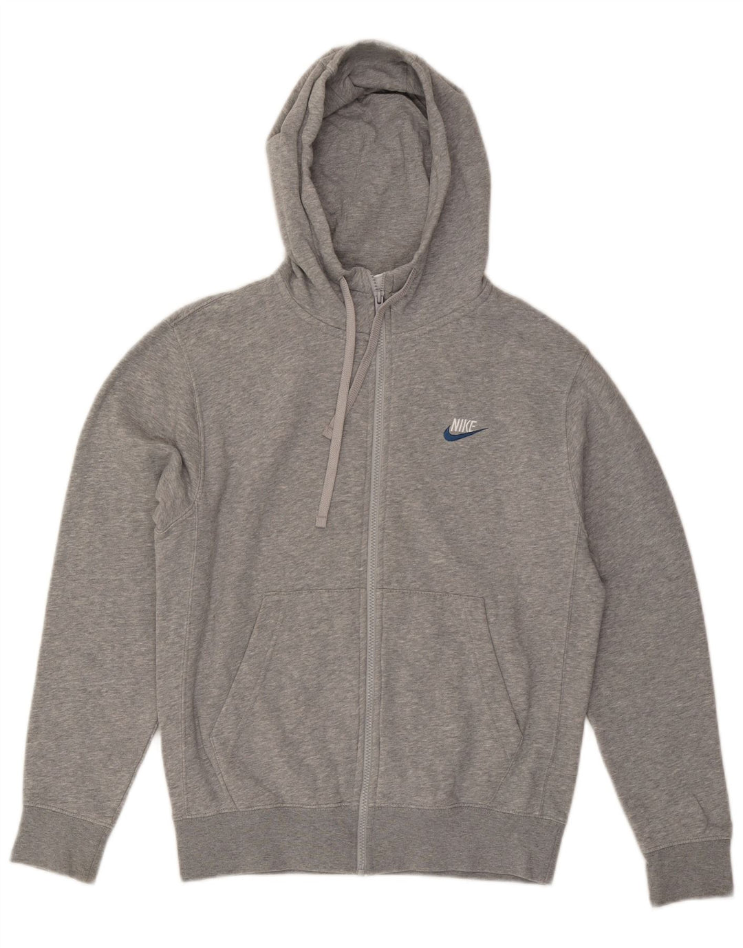 NIKE Herren-Kapuzenpullover mit Reißverschluss, klein, grau gefleckte Baumwolle