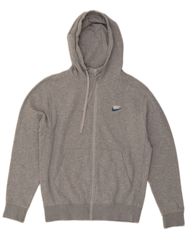NIKE Herren-Kapuzenpullover mit Reißverschluss, klein, grau gefleckte Baumwolle