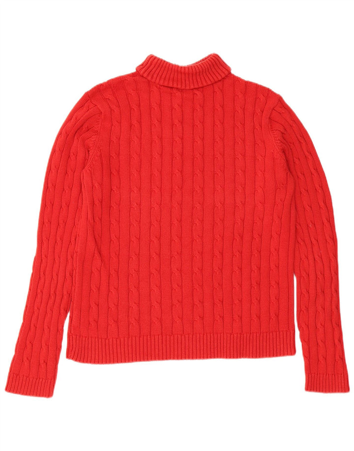 CHAPS Womens Roll Neck Jumper Sweater UK 14 Large Red Cotton