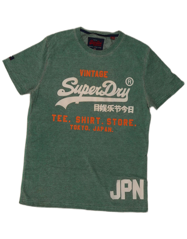 Superdry Herren Grafik-T-Shirt-Oberteil, große grüne Baumwolle