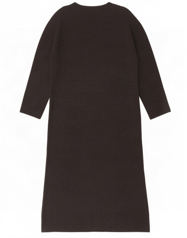 Cos Langarm-Pulloverkleid für Damen UK 14 Mittelgraue Wolle