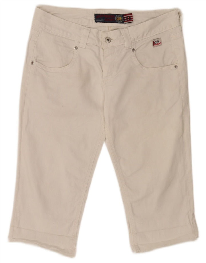 Roy Rogers Damen Jeansshorts IT 44 Medium W30 Weiße Baumwolle