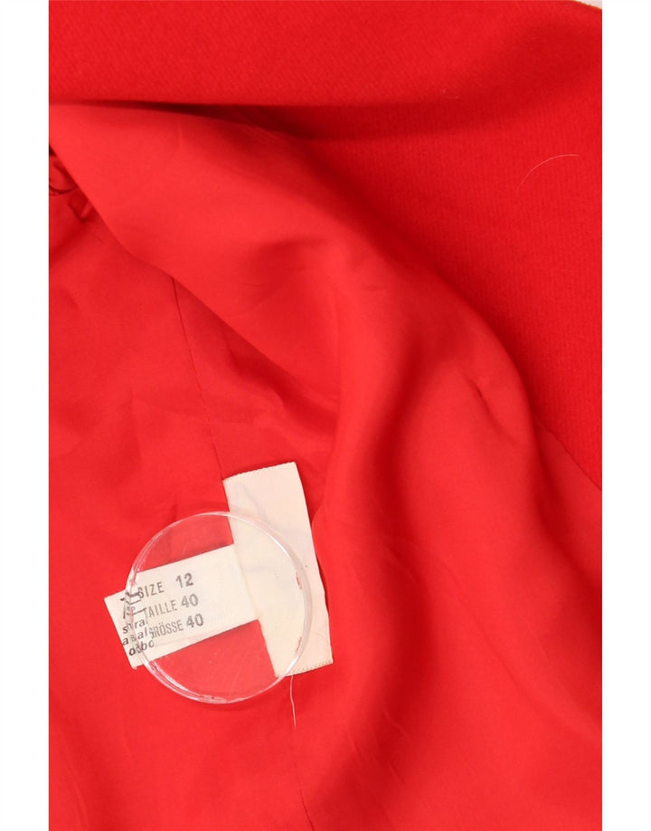 Vintage Damen Zweireihige Blazerjacke UK 12 Mittelrot