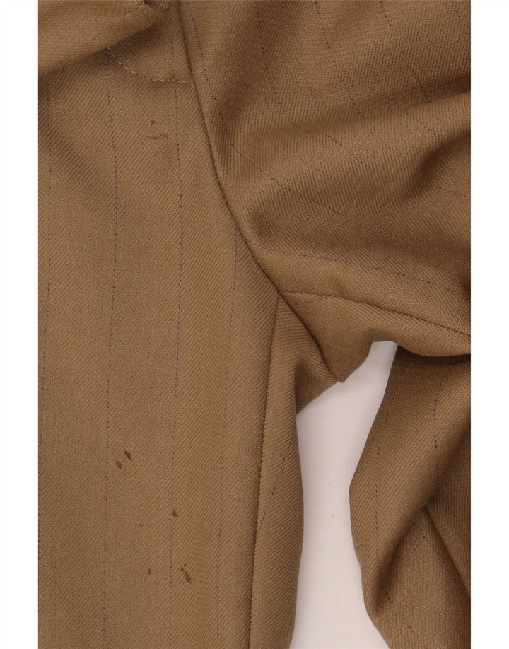 Byblos Damen 2-teiliger Anzug mit 3 Knöpfen IT 46 Large W36 L27 Khaki Nadelstreifen