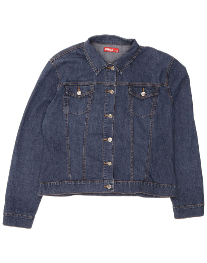 Vintage Damen Jeansjacke UK 16 Große blaue Baumwolle