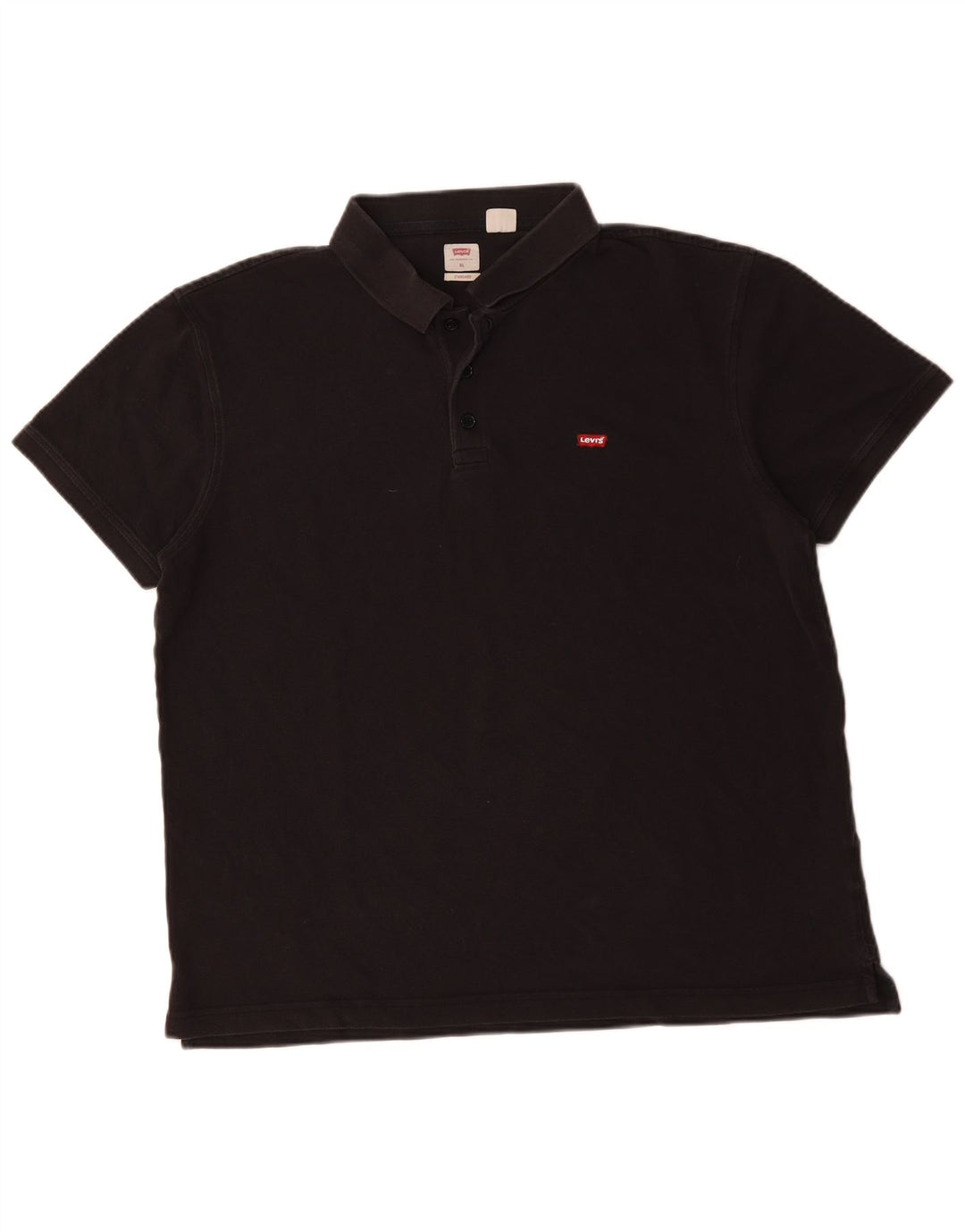 LEVI'S Herren-Poloshirt mit Standard-Passform, XL, schwarze Baumwolle