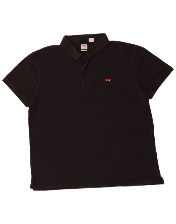 LEVI'S Herren-Poloshirt mit Standard-Passform, XL, schwarze Baumwolle