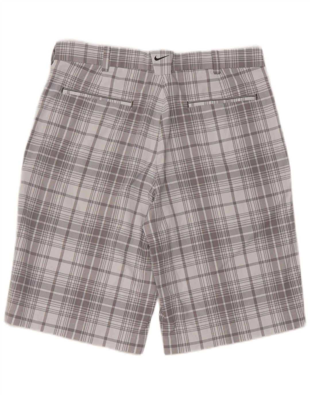 Nike Herren Dri Fit Chino Shorts W32 Mittelgrau kariertes Polyester