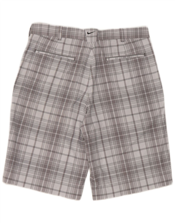 Nike Herren Dri Fit Chino Shorts W32 Mittelgrau kariertes Polyester