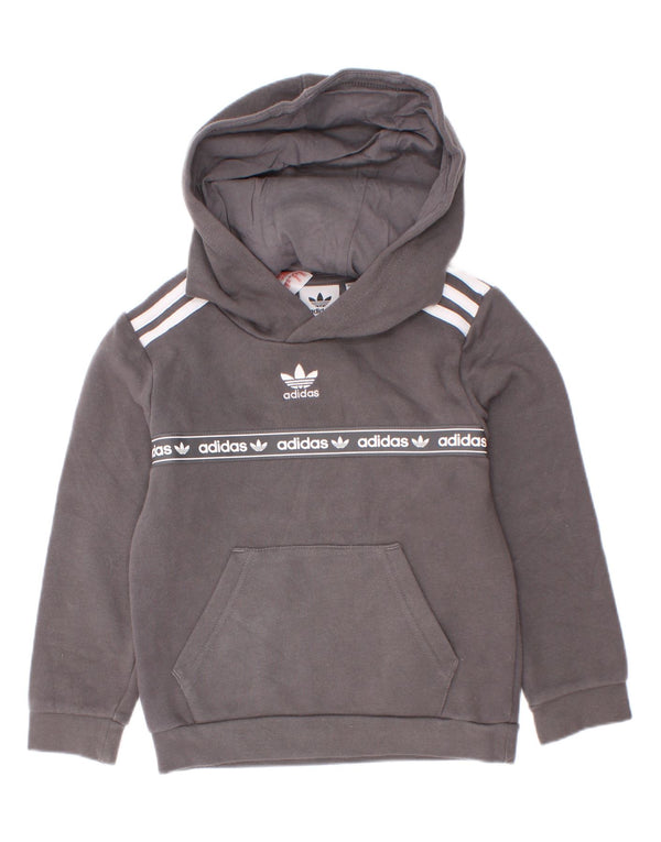 Adidas Jungen Grafik-Hoodie-Pullover, 5–6 Jahre, graue Baumwolle