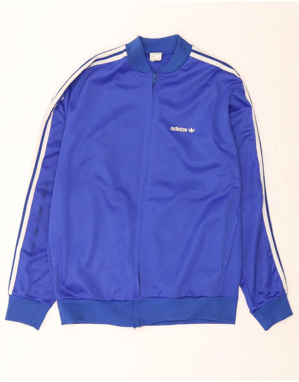 Adidas Herren-Trainingsanzug-Top-Jacke, großes blaues Polyester
