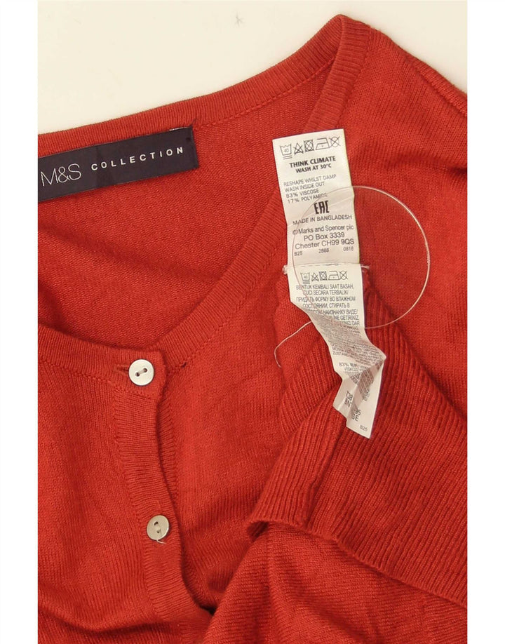 Marks & Spencer Damen Strickjacke Pullover UK 14 Mittelorange Viskose
