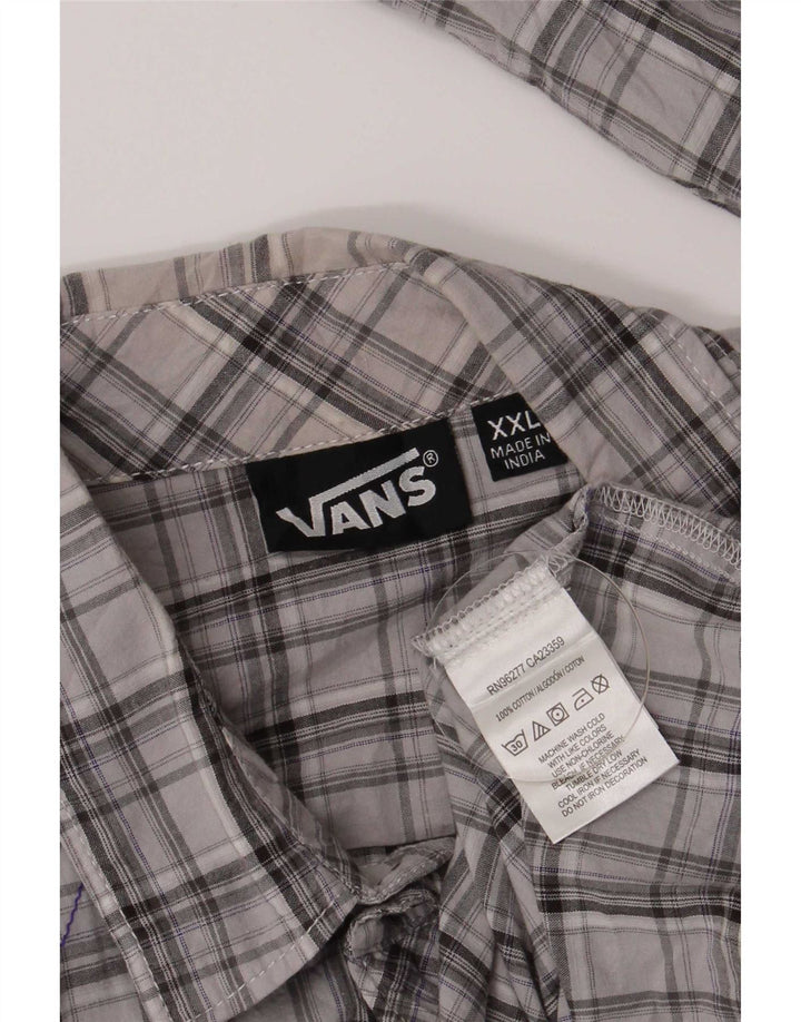 Vans Herrenhemd 2XL grau kariert Baumwolle