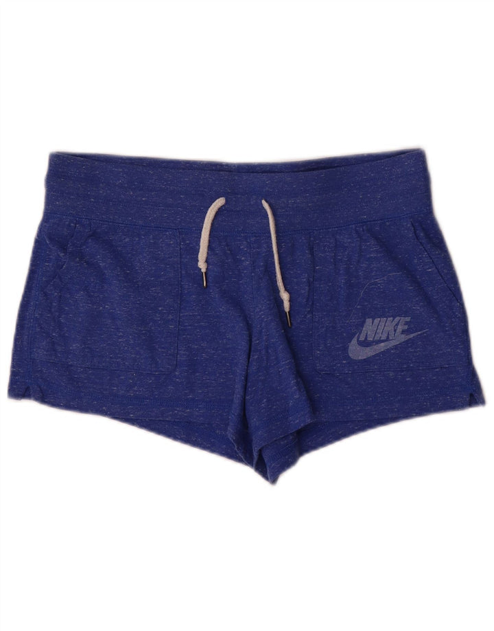 Nike Damen Graphic Sport Shorts UK 12 Mittelblau meliertes Polyester