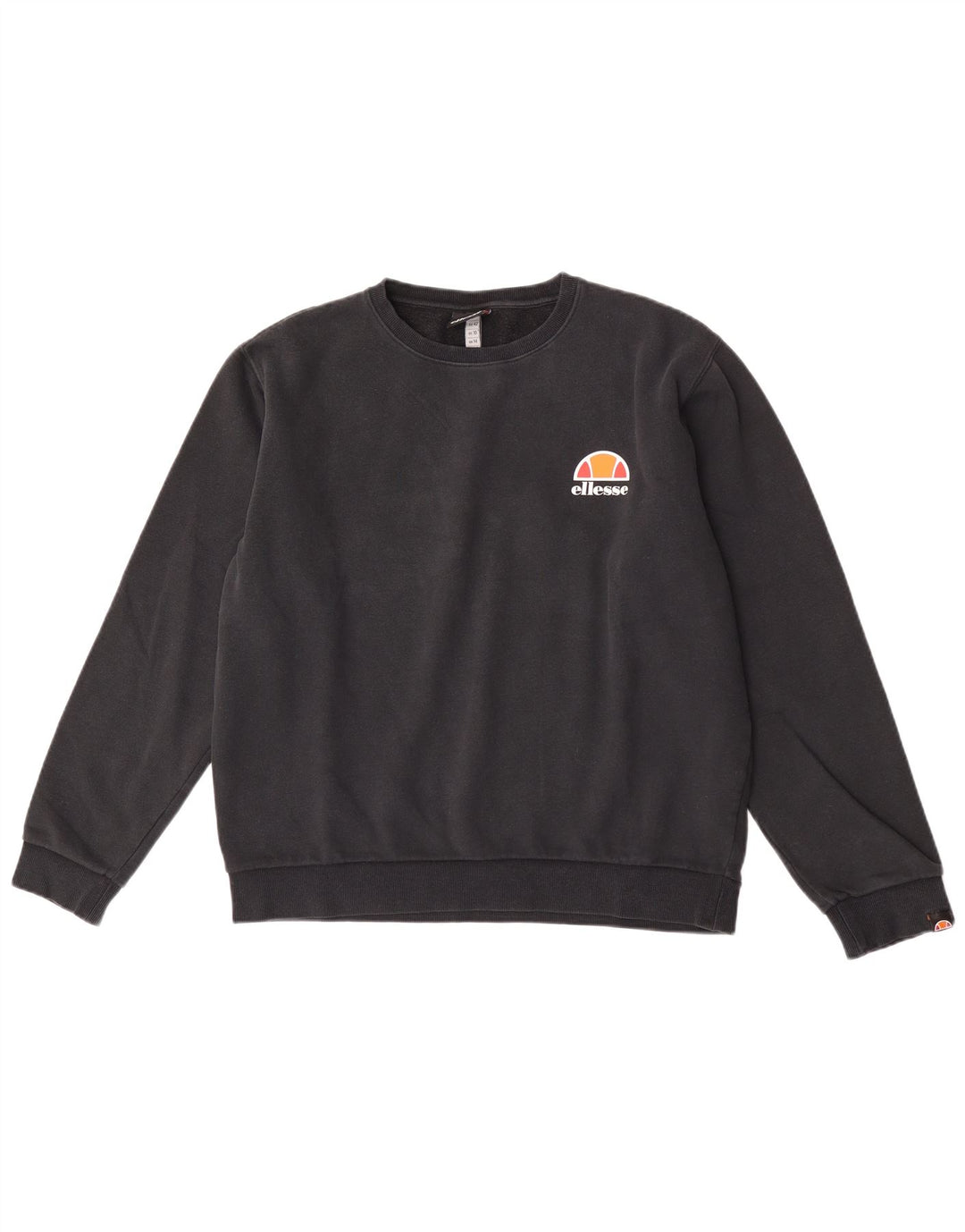 Ellesse Damen Sweatshirt Pullover UK 14 Large Schwarz Baumwolle