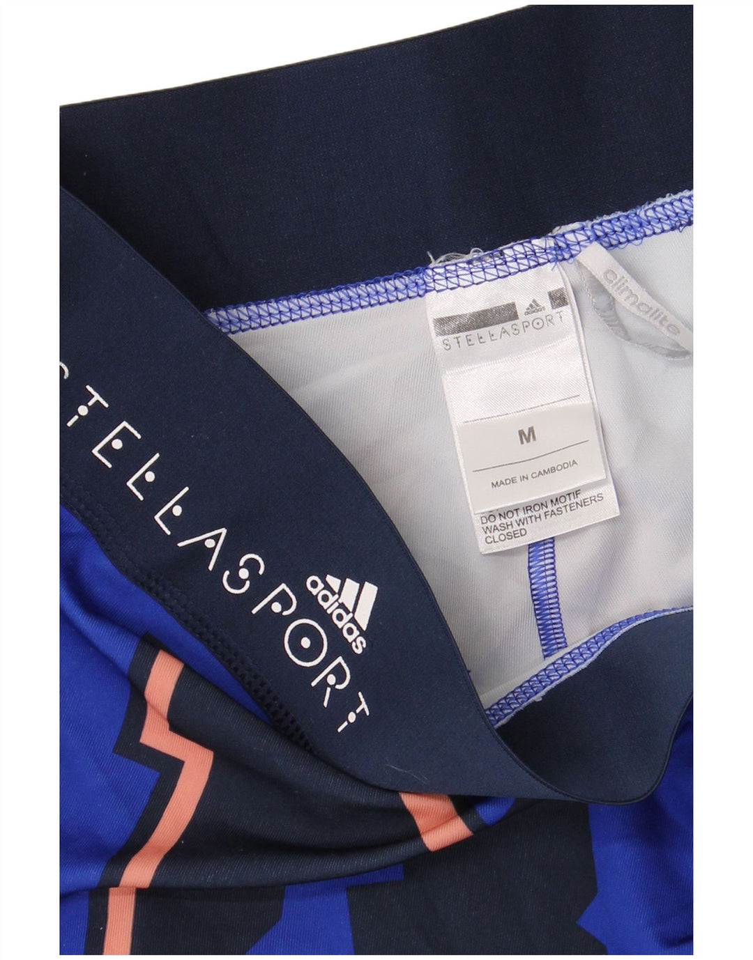 ADIDAS Damen Climalite Graphic Leggings UK 14 Mittelblaues Polyester