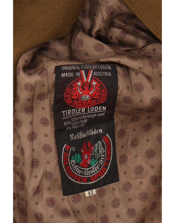 REHBOCHLODEN Womens Overcoat EU 42 Large Khaki Virgin Wool Vintage Rehbochloden and Second-Hand Rehbochloden from Messina Hembry 