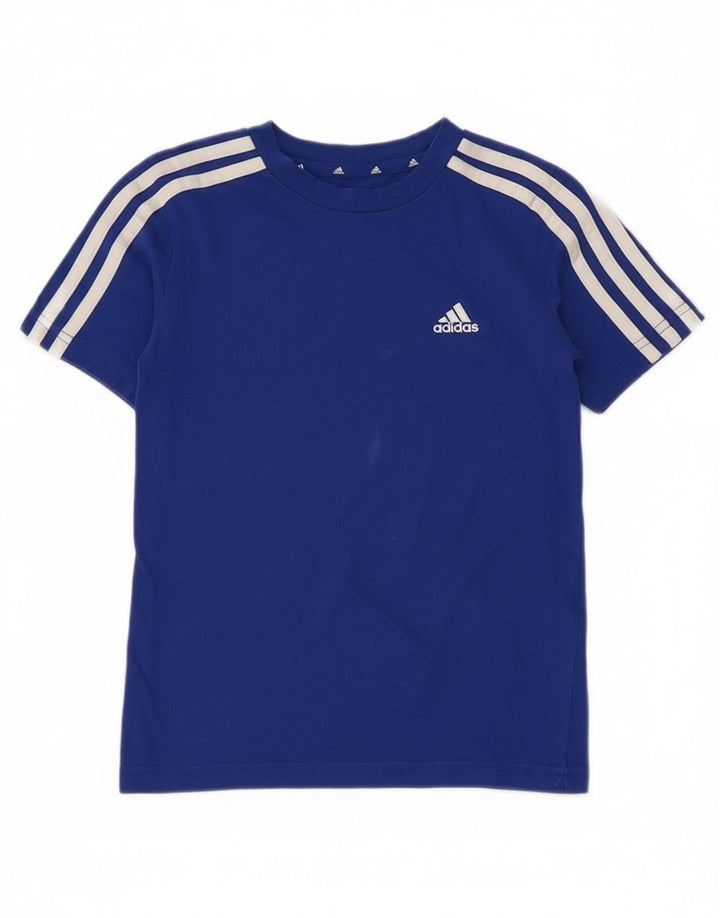 Adidas Jungen T-Shirt Top 7-8 Jahre Blaue Baumwolle