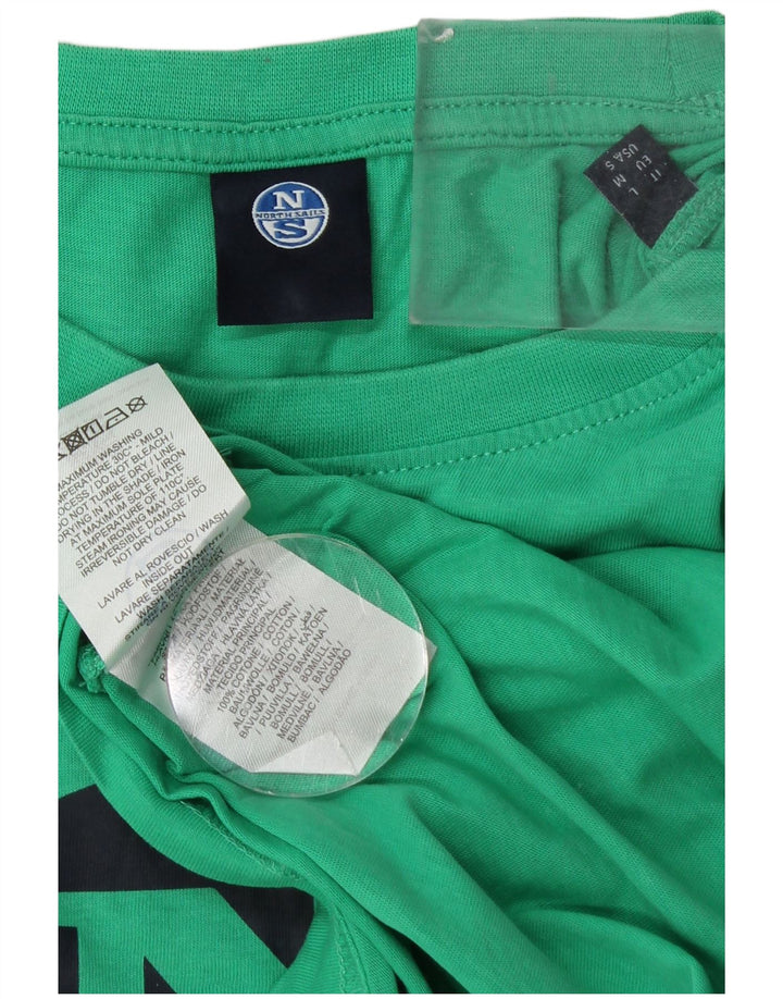 North Sails Herren-T-Shirt mit Grafik, mittelgrüne Baumwolle