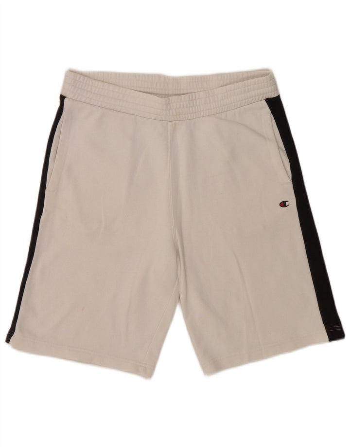 Champion Herren-Sportshorts, groß, weiße Colourblock-Baumwolle
