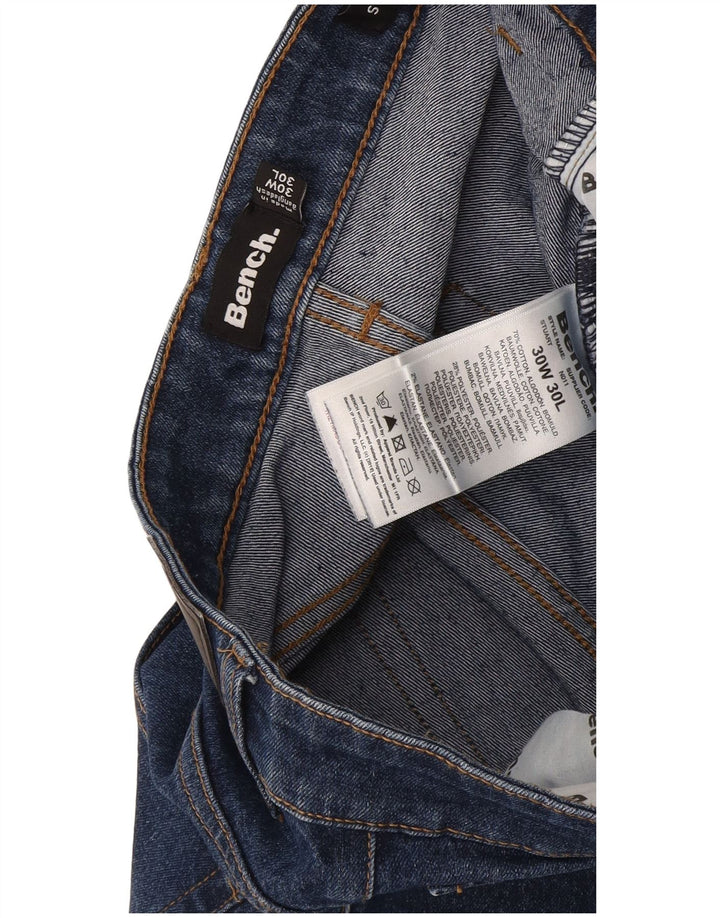 Bench Herren Straight Jeans W30 L30 Marineblau Baumwolle