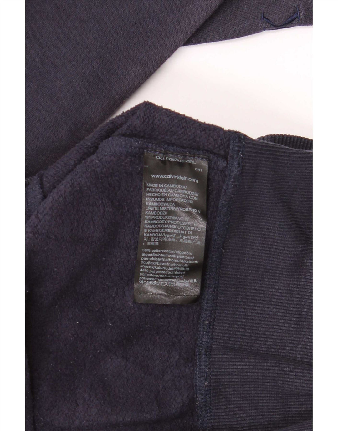 Calvin Klein Jeans Herren-Sweatshirt-Pullover, mittelmarineblaue Baumwolle