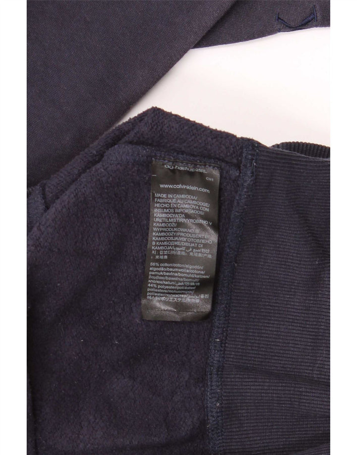 Calvin Klein Jeans Herren-Sweatshirt-Pullover, mittelmarineblaue Baumwolle