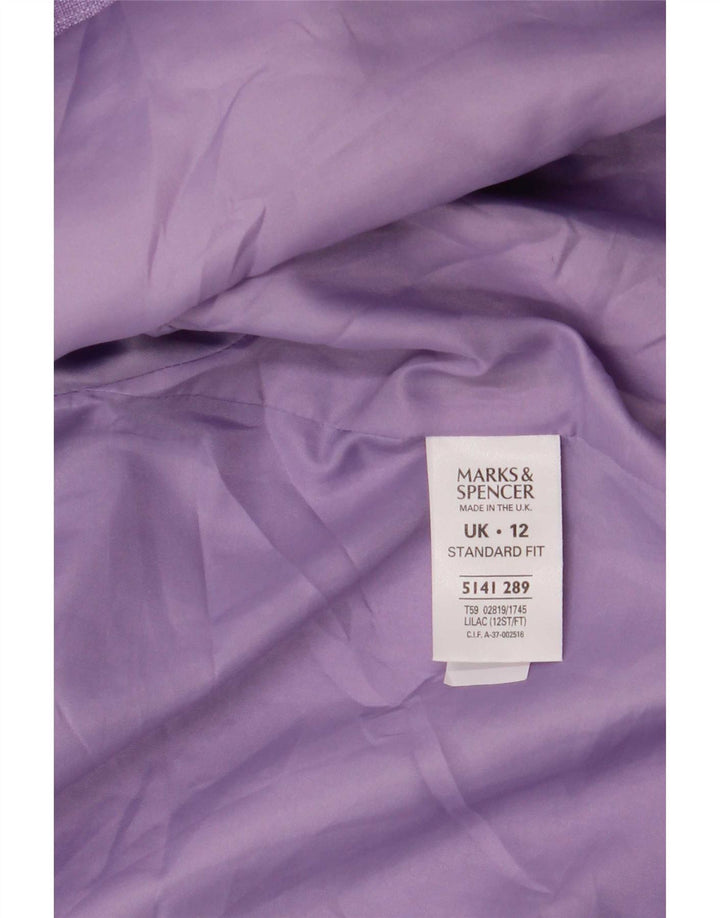 Marks & Spencer Damen Standard-Blazerjacke mit 1 Knopf, UK 12, Mittelviolett