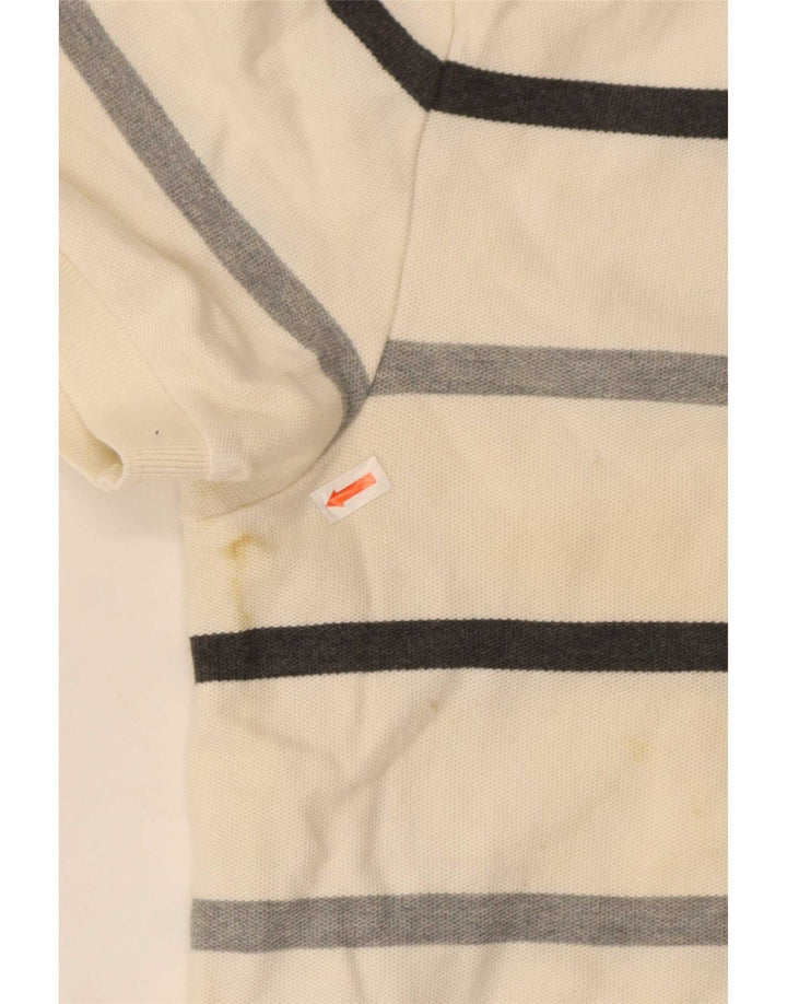 Nike Herren-Poloshirt aus mittelweißer, gestreifter Baumwolle