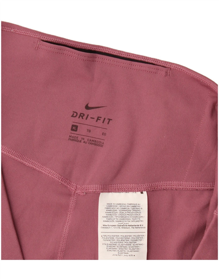 Nike Damen Dri Fit Leggings UK 18 XL Rosa Polyester