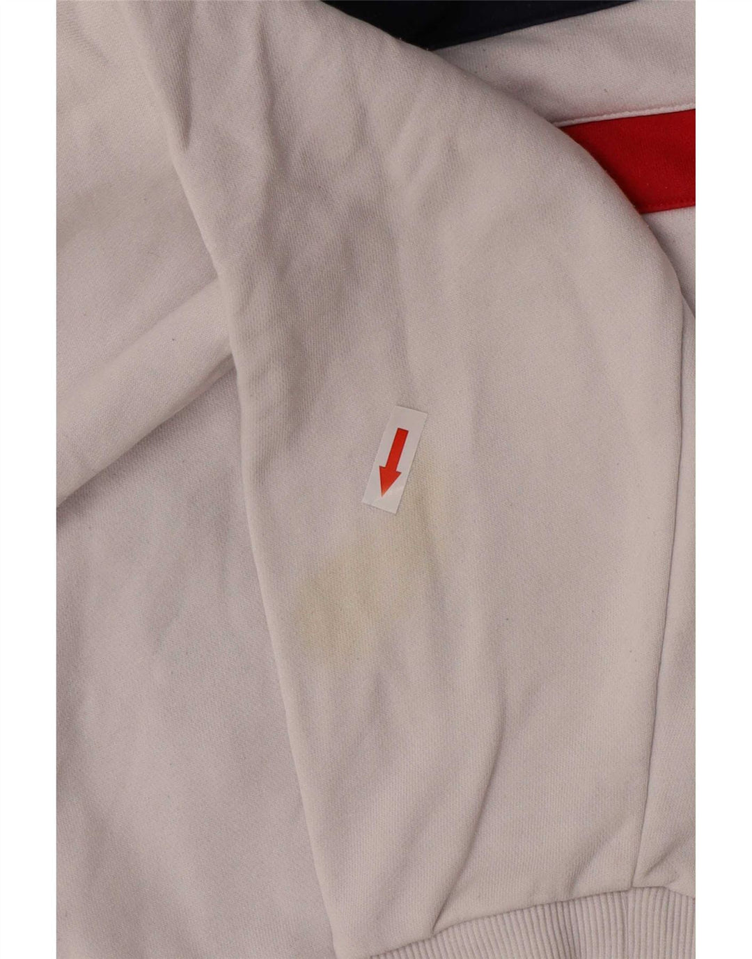 Fila Herren-Kapuzenpullover mit Reißverschluss, mittelweiß, Colourblock-Baumwolle