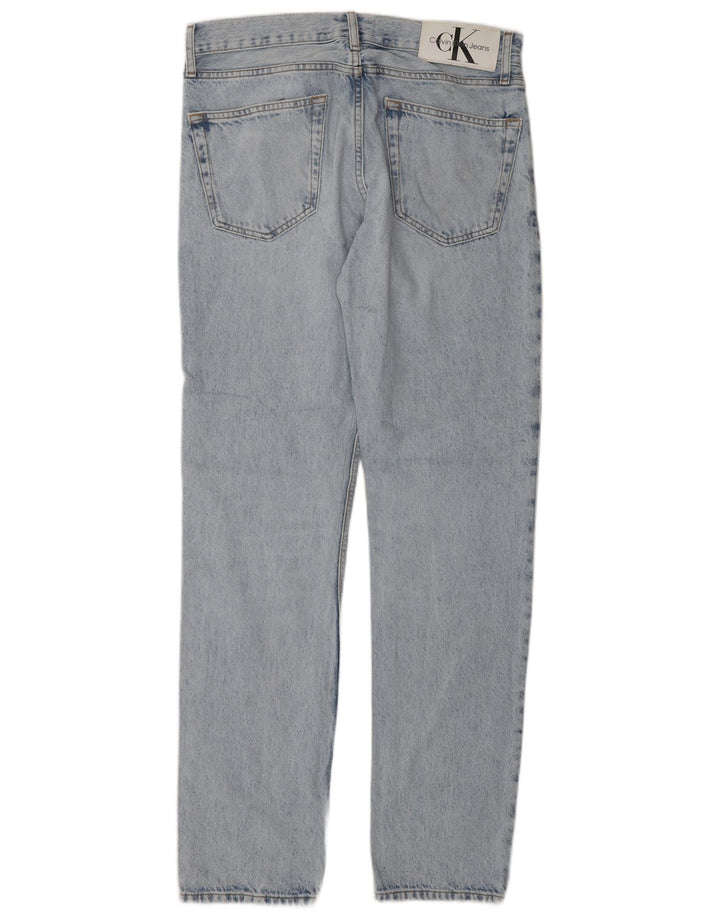 Calvin Klein Herren Straight Jeans W29 L32 Blaue Baumwolle