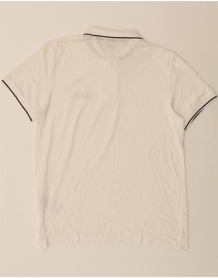 JACK & JONES Mens Polo Shirt Medium White Cotton Vintage Jack & Jones and Second-Hand Jack & Jones from Messina Hembry 