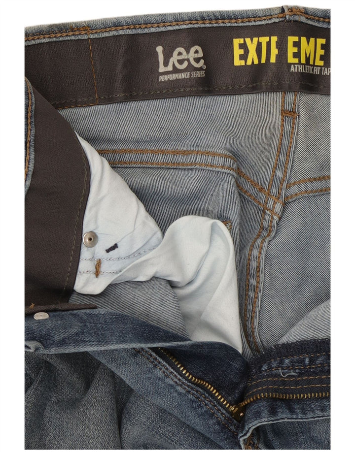 Lee Damen Extreme Motion Straight Jeans W30 L28 Blaue Baumwolle