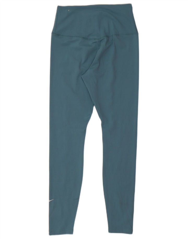 Nike Damen Dri Fit Leggings UK 12 Mittelblaues Polyester