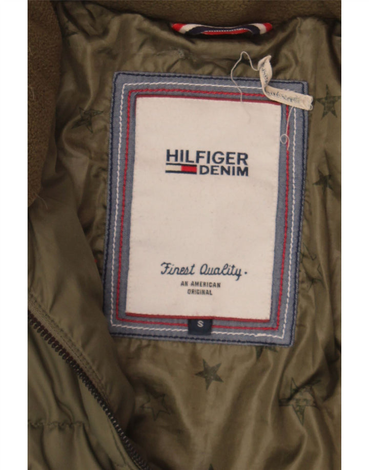 TOMMY HILFIGER Womens Padded Jacket UK 10 Small Khaki Polyester Vintage Tommy Hilfiger and Second-Hand Tommy Hilfiger from Messina Hembry 