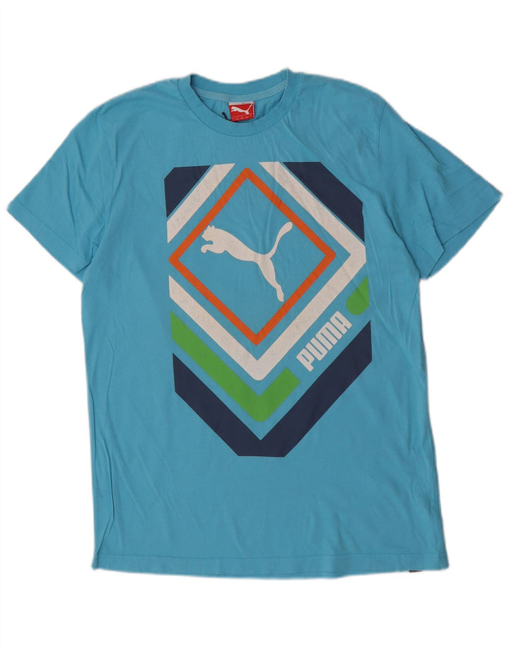 Puma Herren T-Shirt mit Grafik, Größe L, Blau