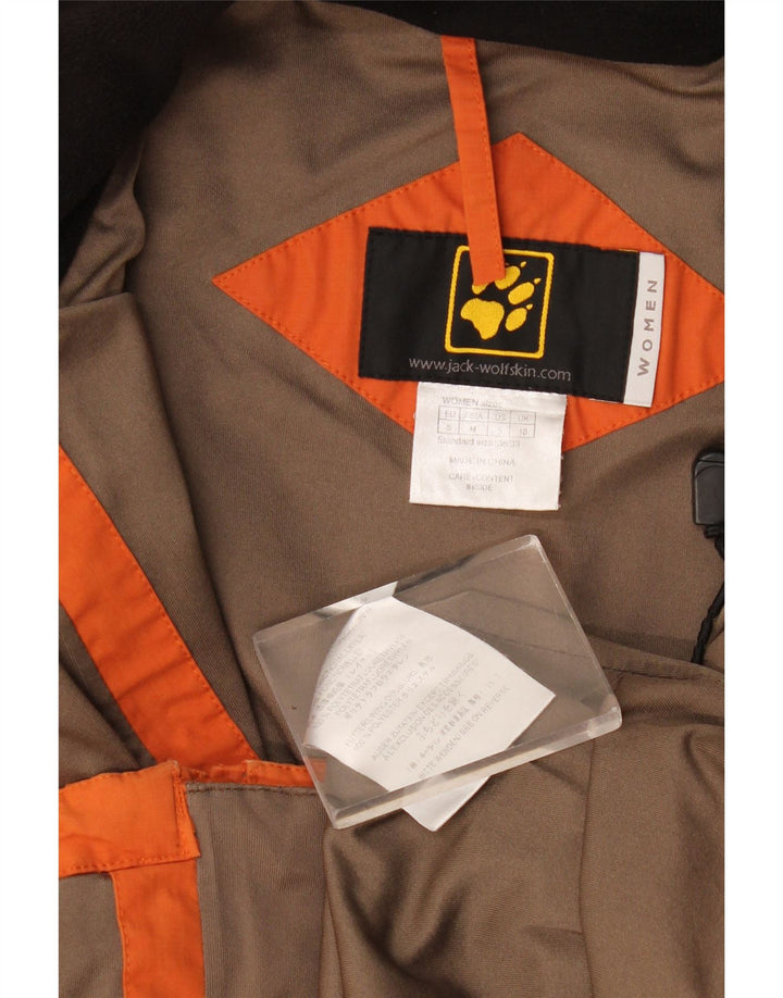 Jack Wolfskin Damen Regenjacke mit Kapuze UK 14 Mittelorange Farbblock