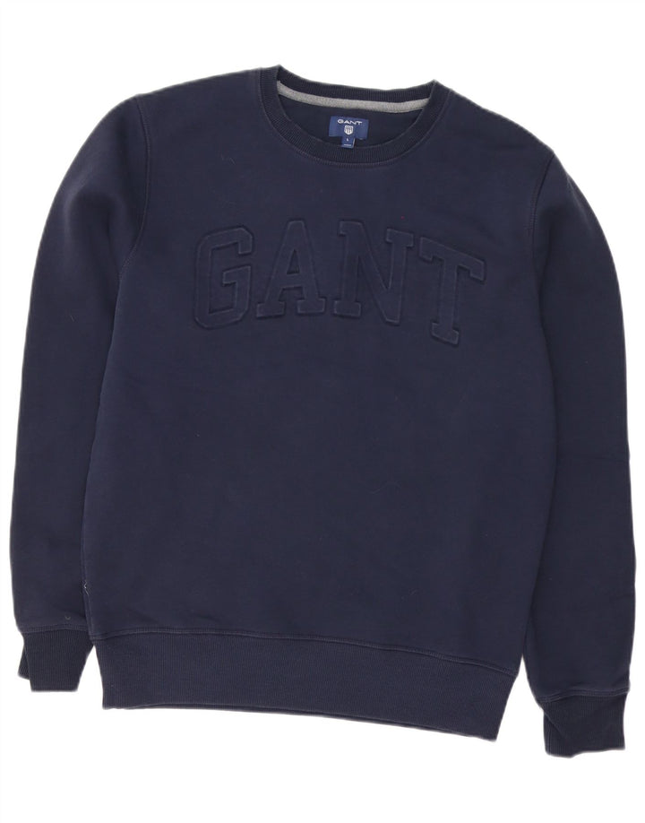 Gant Herren-Sweatshirt mit Grafik, groß, marineblau, Baumwolle