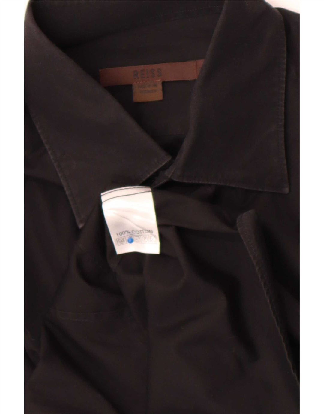 Reiss Herrenhemd Mittelschwarze Baumwolle