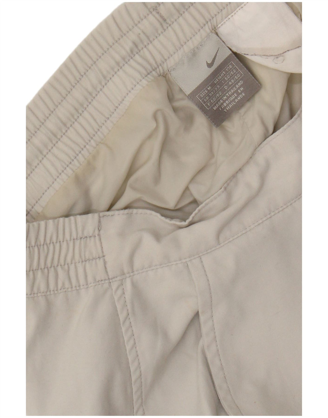 NIKE Herren-Windbreaker-Hose, Größe M, W32, L31, Weiß, Farbblock