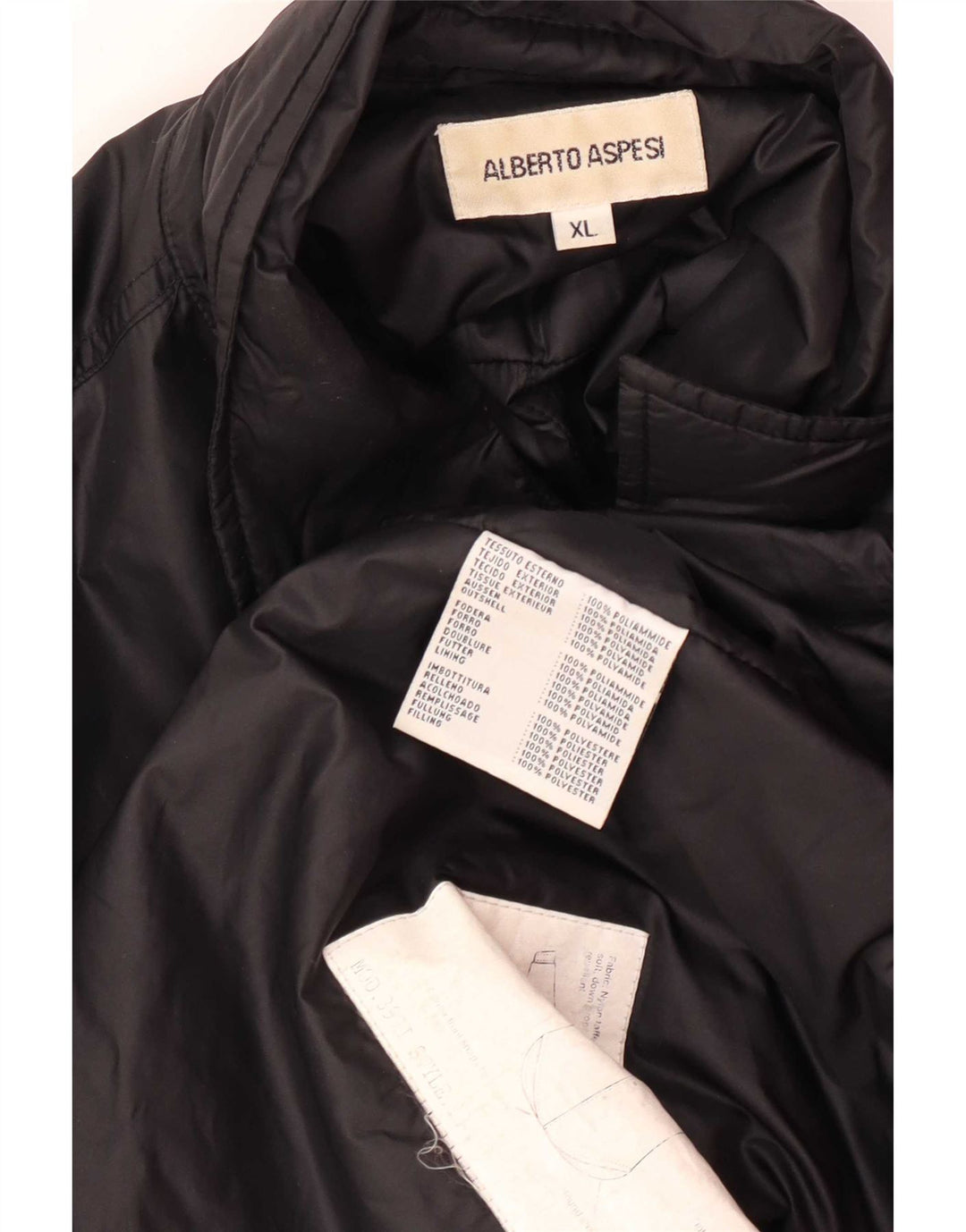 Alberto Aspesi Herren Bomberjacke UK 42 XL Schwarz Polyamid