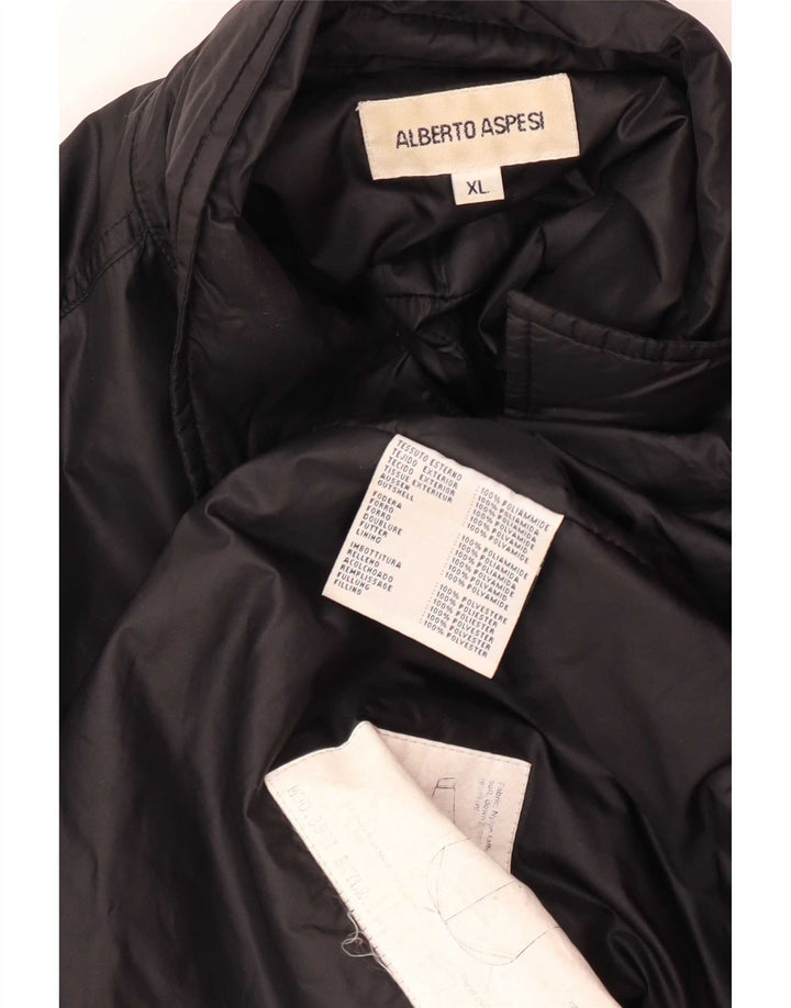 Alberto Aspesi Herren Bomberjacke UK 42 XL Schwarz Polyamid