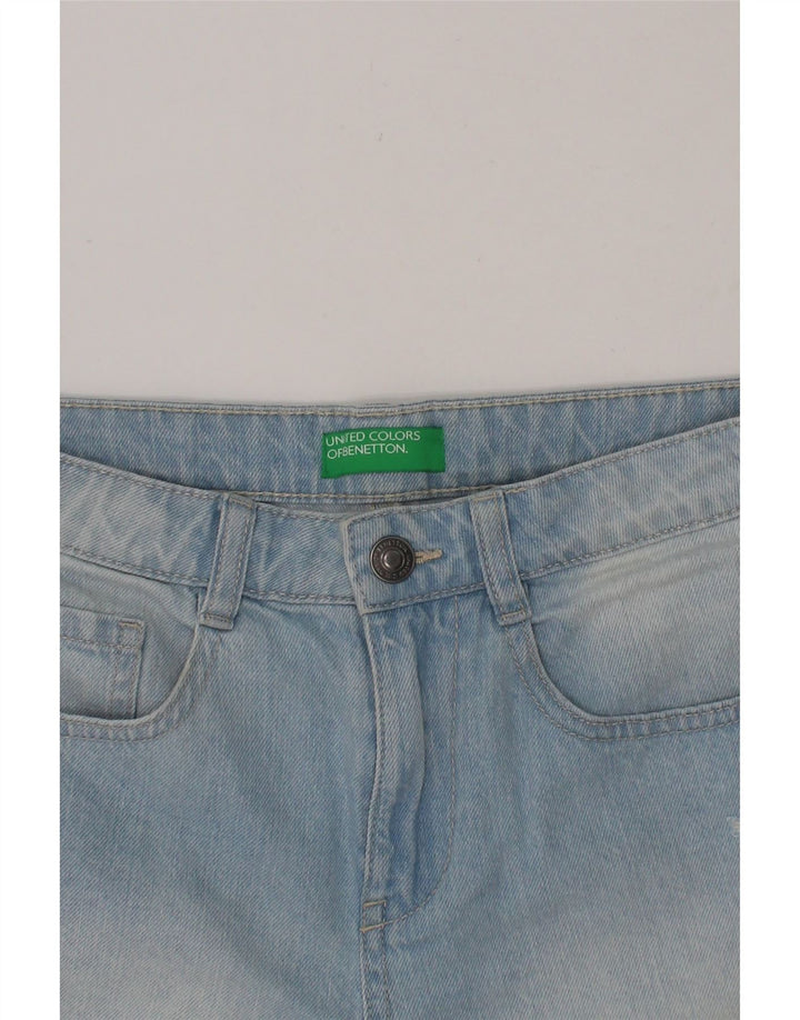 BENETTON Womens Distressed Denim Hot Pants W26 Small  Blue Vintage Benetton and Second-Hand Benetton from Messina Hembry 