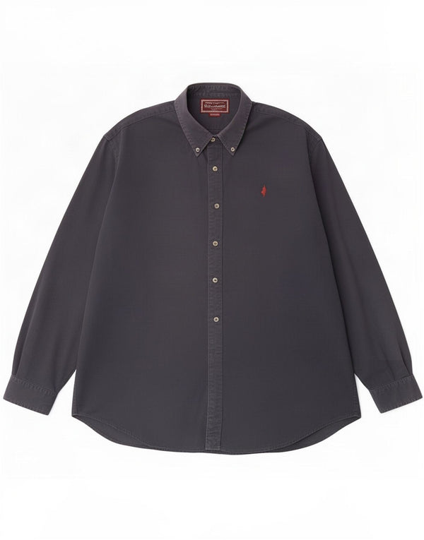 Marlboro Classics Herrenhemd 2XL Marineblau aus Baumwolle