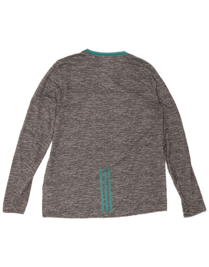 Adidas Herren Climalite Top Langarm Großes grau meliertes Polyester
