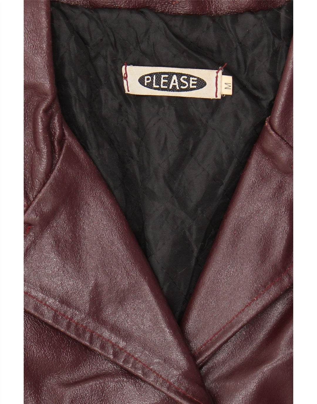 PLEASE Damen Lederjacke UK 12 Medium Burgund