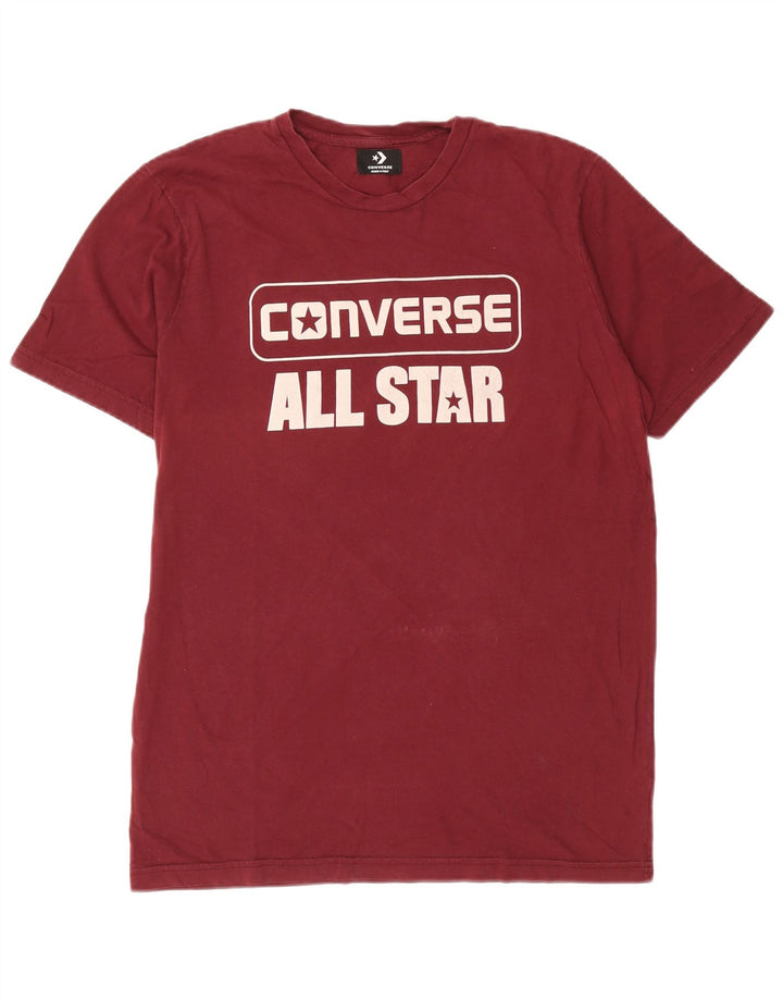 Converse Herren T-Shirt mit Grafik, groß, Burgunderrot, Baumwolle